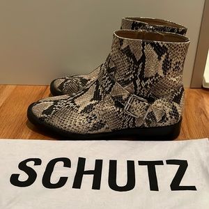 Schutz snakeskin boots